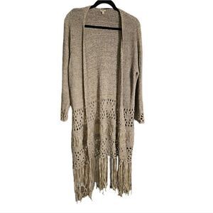 REBA Crochet Open Front Tunic Cardigan - Size Medium